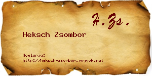 Heksch Zsombor névjegykártya